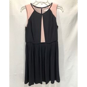 LOFT Black Flowing Dress with Pink Detail.  Sz 4.